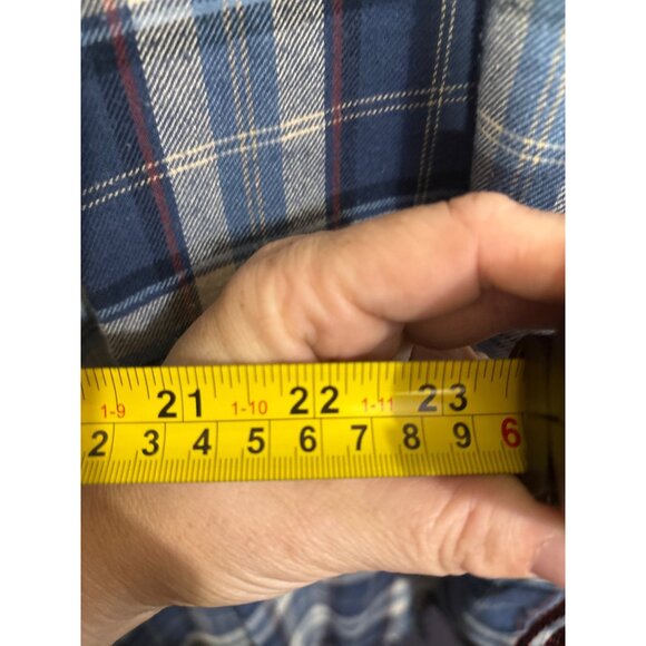 Women's OS Distressed Plaid Button-Up Shirt With Zipper Accents By Furst Of A Ki - Picture 6 of 6